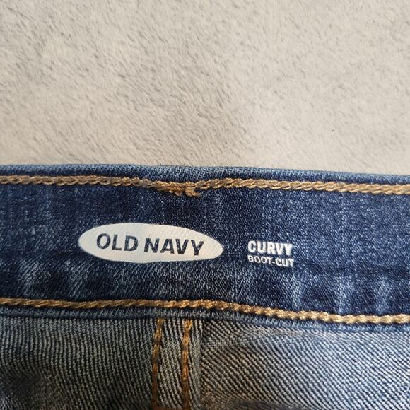 Old Navy Jeans Womens 10 Blue Curvy Boot-Cut Stretch Denim 5-Pocket Zip Fly - Picture 3 of 10
